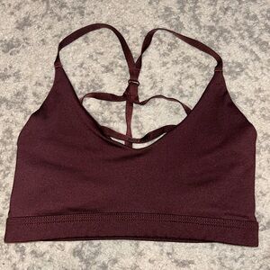 Nike Maroon Strappy Sports Bra